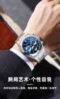 Reloj para hombre Reloj multifuncional Calendario Cronógrafo de fase lunar Reloj para hombre Cinturón de acero Luminoso resistente al agua - details 1