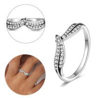 Anillo de Plata de Ley 925, anillo de hojas brillantes para mujer, circonita cúbica CZ, estrella, Luna, flor, joyería de boda, anillos, regalos - details 0