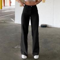 Vaqueros holgados de moda Retro para mujer, cintura alta, pierna recta, estilo coreano, vaqueros informales de primavera - details 2