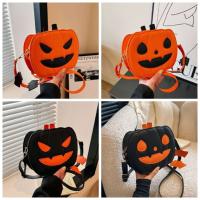 Bolso de calabaza de Halloween de cuero PU de dibujos animados, bolso de hombro divertido de calabaza de murciélago, bolso cruzado cuadrado de gran capacidad para fiesta - details 13