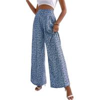 Pantalones de pierna ancha de moda para mujer, cintura alta, estilo floral, cómodos y elegantes para primavera y otoño - details 11