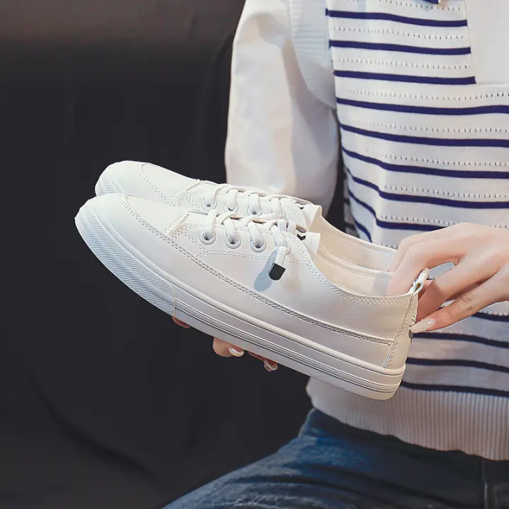 Zapatos blancos pequeños para mujer, zapatillas coreanas casuales, zapatos planos de maternidad - 1