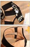 Sandalias de Tacón Medio Bordadas Étnicas para Mujer Zapatos de Tacón Grueso Informales Elegantes - details 2