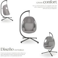 Columpio de Jardín Exterior con Estructura Silla Colgante Giratoria Altura Ajustable - details 11