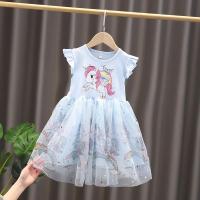 Vestido de princesa de unicornio para niñas, arcoíris, Lentejuelas, malla, Faldas para princesa, verano de cumpleaños - details 3