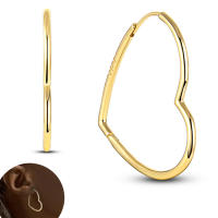 Pendientes de aro para mujer, pendientes de aro de corazón pavimentado de Plata de Ley 925 para mujer, pendientes, regalos de joyería - details 8