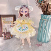 Muñecas de Ojos de Anime para niños y niñas, Cara de cómic articulada con bolas, vestidos, ropa, vestido, 30cm, 1/6 - details 11