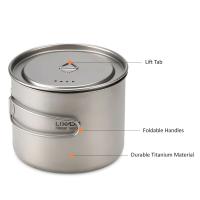Lixada - maceta colgante portátil de titanio ultraligera, 900 ml/1600 ml, con asa plegable con tapa, utilizada para acampar al aire libre, hacer senderismo, - details 42