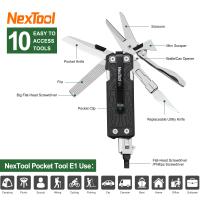 NexTool-cuchillo multiherramienta de bolsillo E1, cuchillo plegable 10 en 1, tijeras, alicates, sierra, senderismo al aire libre, Camping, equipo EDC, multiherramienta plegable - details 8