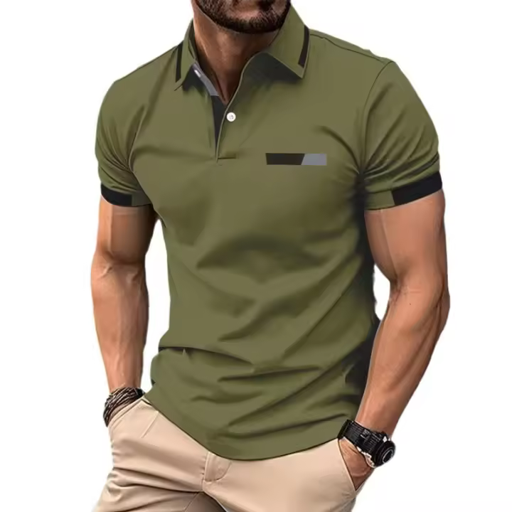 Polo de manga corta para hombre, camisetas informales, tops de verano - 1