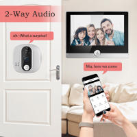 cámara mirilla puerta wifi inteligente Timbre puerta de casa remoto monitor interfonos - details 10