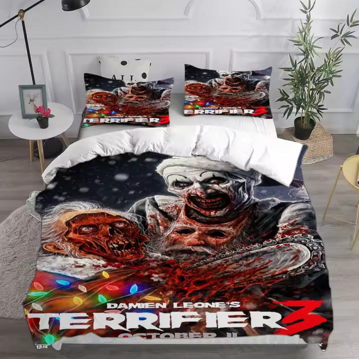 Conjunto de Ropa de Cama Terrifier 3 (2024) Funda de Cama Cubierta de Almohada - 1