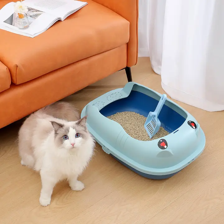 Caja de Arena para Gatos Grande A Prueba de Salpicaduras, Inodoro Completo Semicerrado, Lavabo para Desperdicios, Jaula para Gatitos Pequeños, Caja de Arena para Gatos - 1