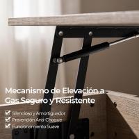 Mesa de Café Elevable y Extensible con Revistero 98x50x(41,8-56) cm Mueble para Sala de Estar y Comedor - details 31