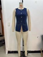 Chaqueta Denim de Verano 2025 para Mujer Cuello Redondo, Camisa de Moda Sólida, Vestido de Calle Elegante, Ropa al Aire Libre - details 0
