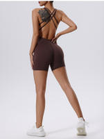 Traje completo para mujer, con monos de entrenamiento ajustados y pantalones cortos de correr sin mangas, secado rápido - details 13