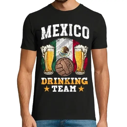 Mexico Drinking Team Fútbol Cerveza Camisetas CERVEZA,Pack Regalo Camiseta Personalizada - 1