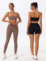 Camisolas sin tirantes y sin mangas, ropa de cintura alta, conjunto de dos piezas, shorts o bodys de yoga para mujer, entrenamiento, FIESS - details 3
