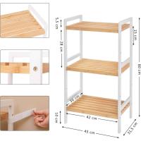 Estantería de bambú con 3 niveles para baño, cocina, dormitorio, 45 x 31,5 x 80 cm, natural - details 11