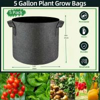 Bolsa de 5 galones, bolsa de plantación multifuncional no tejida con asa duradera, 5 unidades - details 3