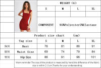 Vestido de cuello cuadrado de mujer con temperamento y falda corta - details 2