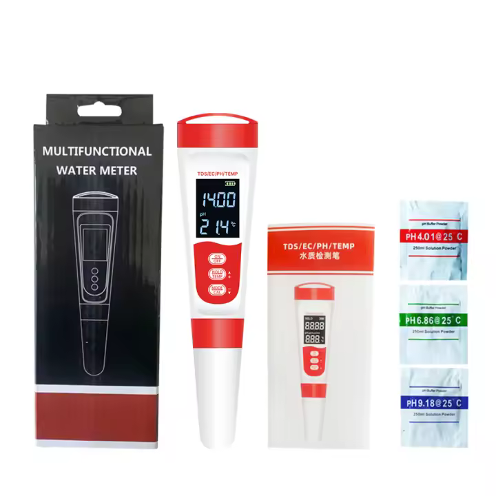 Probador Digital de calidad del agua, medidor de temperatura, TDS, EC, PH, pluma de prueba de pureza del agua de alta precisión 0,01, para piscina, agua Potable - 1