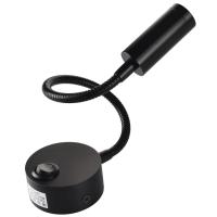 Aplique de pared Lmap, lámpara de dormitorio de 3W, interruptor de encendido/apagado, blanco, plateado, negro, Flexible, cuello de cisne, luces de lectura de cabecera para el hogar - details 6