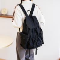 Linda mochila con cordón de estilo coreano, gran capacidad, diseño de nicho, bolsa de nailon suave y ligera, bolsa plegable para libros, bolso de hombro para exteriores - details 21