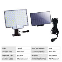 Luces Solarizadas Exteriores 106LED con Sensor de Movimiento Luz de Inundación Solar con Control Remoto 3 Modos Impermeables para Calle Jardín Pared - details 0