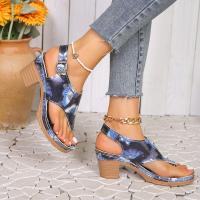 Sandalias de tacón alto de verano para mujer, zapatos estampados. - details 3