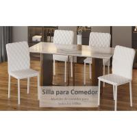 Set de 4 Sillas de Comedor Tapizadas en Polipiel