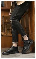 Zapatos con aumento de cuero genuino para hombre, cómodos zapatos con cordones informales con elevador, plantilla deportiva transpirable con aumento de altura de 8 cm - details 21