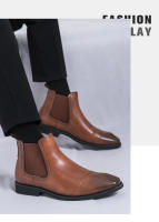 Botas Chelsea con estilo simple clásico conjunto de pies botines casuales de negocios británicos - details 8
