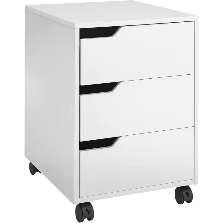 Cajones Estante de Vidrio y Manija de Aluminio para Pasillo Entrada Carga 50 kg 60x24x105,5 cm Blanco - 1