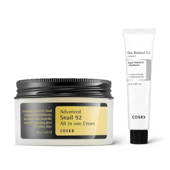 COSRX Advanced Cycling Routine- Caracol 92% Crema hidratante Retinol 0,3% Crema para reparar y combatir los signos de envejecimiento, cuidado de la piel coreano - 1