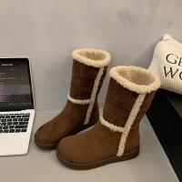 Botas de mujer de punta redonda de felpa,tacón alto,elegantes,invierno - details 6