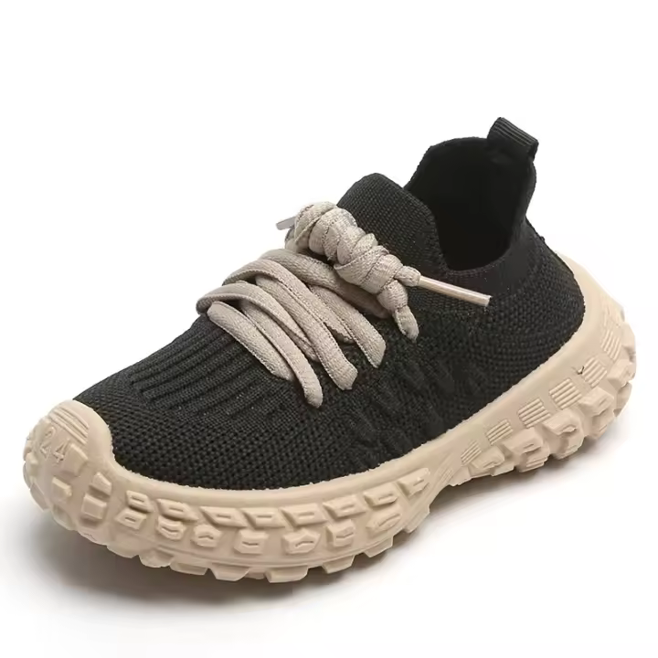 Calcetines de punto ligeros de malla para niños y niñas, suela de neumático transpirable, zapatos antideslizantes para niños - 1