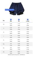 Pantalones cortos deportivos 2 en 1 para hombre, para correr rápido, gimnasio con bolsillos para exterior - details 0