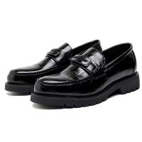 Zapatos de conducción de cuero de PU de tendencia de vestido de negocios clásico, zapatos casuales formales de barco penny para hombres - details 2