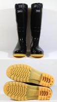 Botas de lluvia impermeables de PVC hasta la rodilla para hombre con estampado de minerales altos, zapatos de goma con punta de acero para uso en invierno y verano - details 3