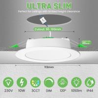 Downlight LED Empotrable Regulable, 10W Focos LED Interior Techo Empotrado 3000K 4000K 6500K Ajustable, Corte 90-100mm, LED para Techo Baño Salón - details 1