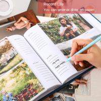 Álbum de fotos con cubierta de lino de 6 pulgadas, 200/300 fotos, tipo entrelazado, álbum de recortes grande, 100 páginas, libro de recuerdos DIY, crecimiento del bebé - details 1