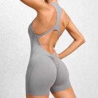 Conjuntos de Yoga de una pieza para mujer, ropa sin mangas, chaleco, mono corto de ejercicio, deporte, gimnasio, entrenamiento, Fitness, pantalones con espalda cruzada, 2025 - details 6