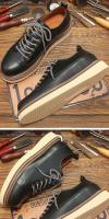 Zapatos de cuero de vaca puro de alta gama zapatos casuales de plataforma de suela blanda para hombres - details 12
