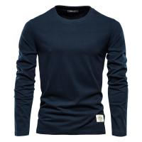100% algodón Camiseta de manga larga para hombre Camisetas casuales para hombre de primavera sólida Tops masculinos de alta calidad Ropa clásica Camisetas de hombre - details 2