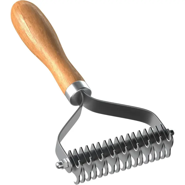 Cepillo de aseo para mascotas, rastrillo de doble cara para perros y gatos, herramienta de deslanado y eliminación de pelo para eliminar el pelo enredado, reduce la caída del pelo largo de razas pequeñas/medias/grandes - 1