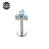 Pendientes de titanio G23 para mujer, Piercing Labret, flor de circón, Ópalo, 16G, F316, 2 piezas, nuevo, 2023 - details 8