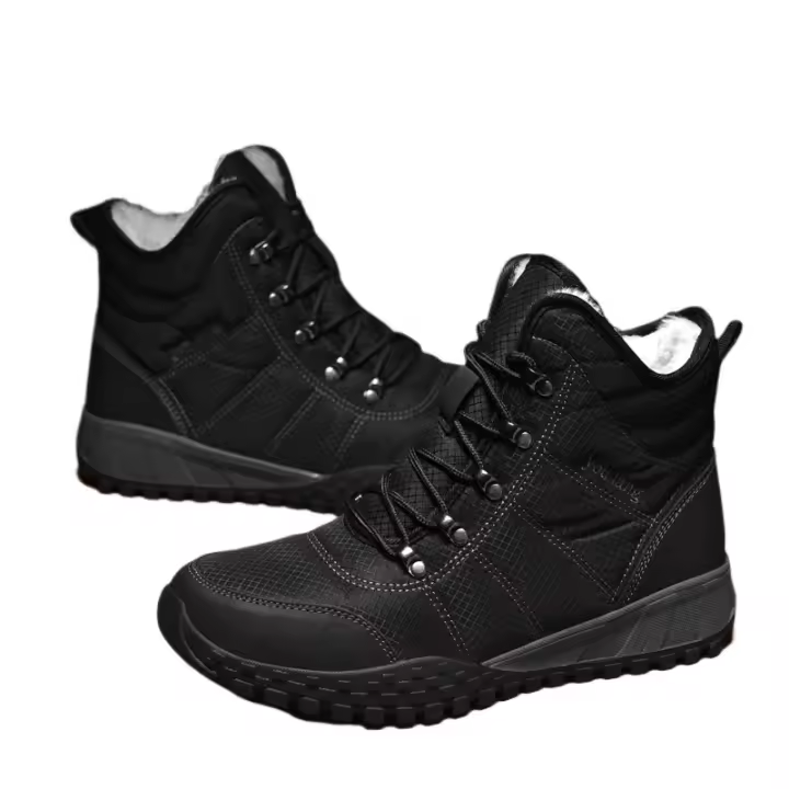 Botas de nieve de caña alta, lona, zapatos térmicos apilados y engrosados para hombres, botas para mujeres al aire libre. - 1
