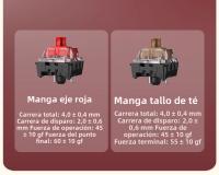 Heijue AK680 teclado mecánico juego teclado intercambiable en caliente con cable eje de té inalámbrico de doble modo eje rojo 68 teclas - details 10