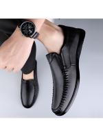 Zapatos Casuales de Cuero para Hombres Primavera-Verano 2025 Cómodos, de Primera Calidad, Perforados con Agujeros, Estilo Casual para Mediana Edad - details 4